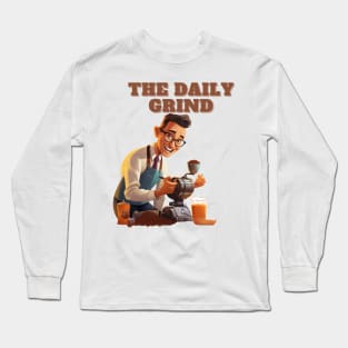 Coffee based design with a grinding reference to hard work Long Sleeve T-Shirt